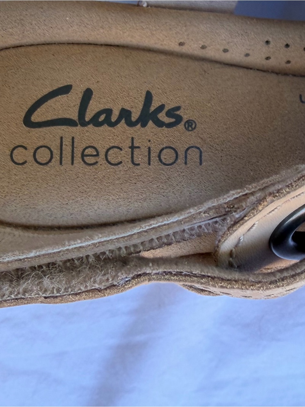 Clarks Collection Leather Back- Velcro Strap Wedges Giselle Loop Natural Sz 8 - Picture 7 of 10